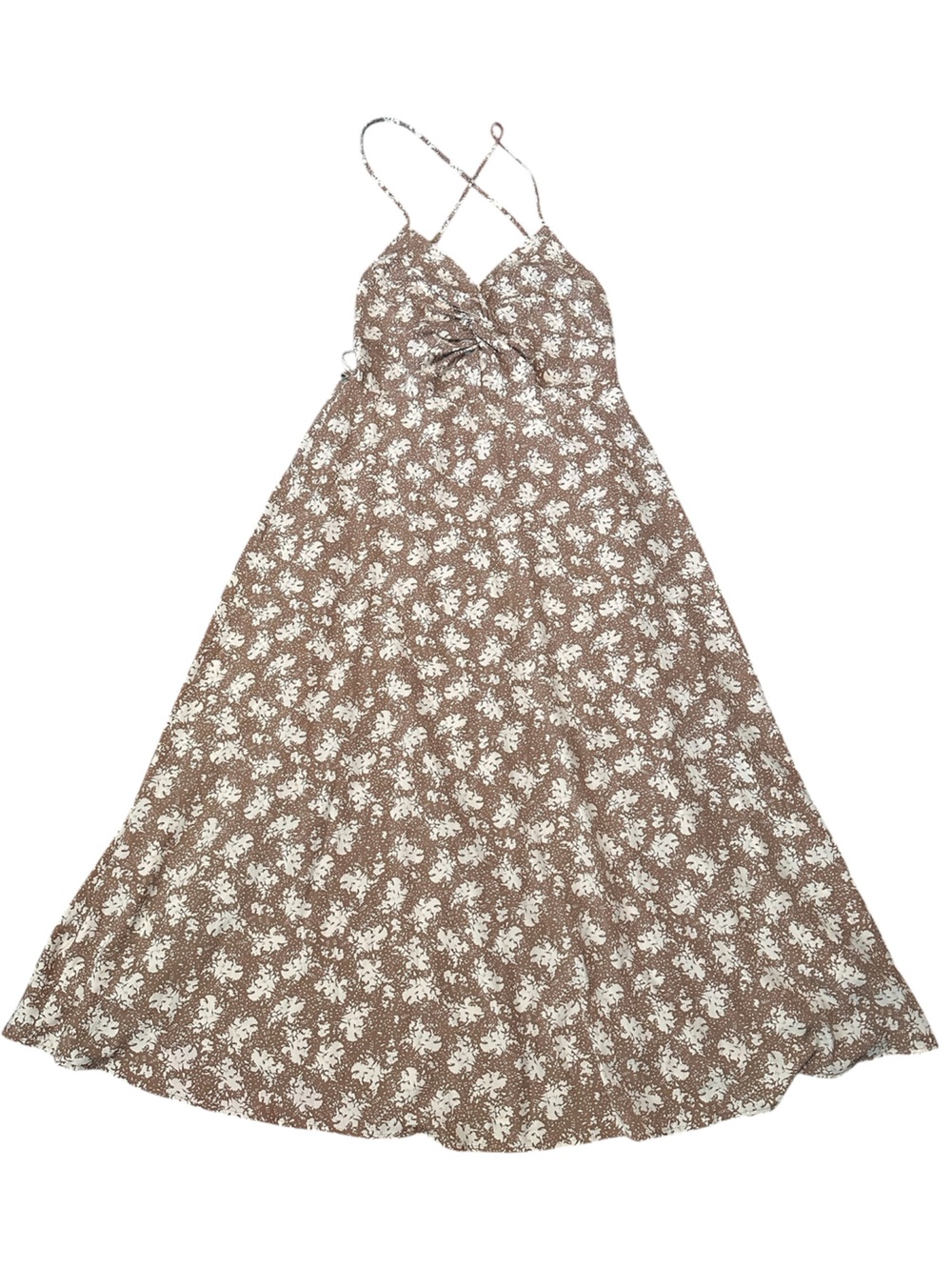 Lulu's Brown and White Floral Maxi Dress